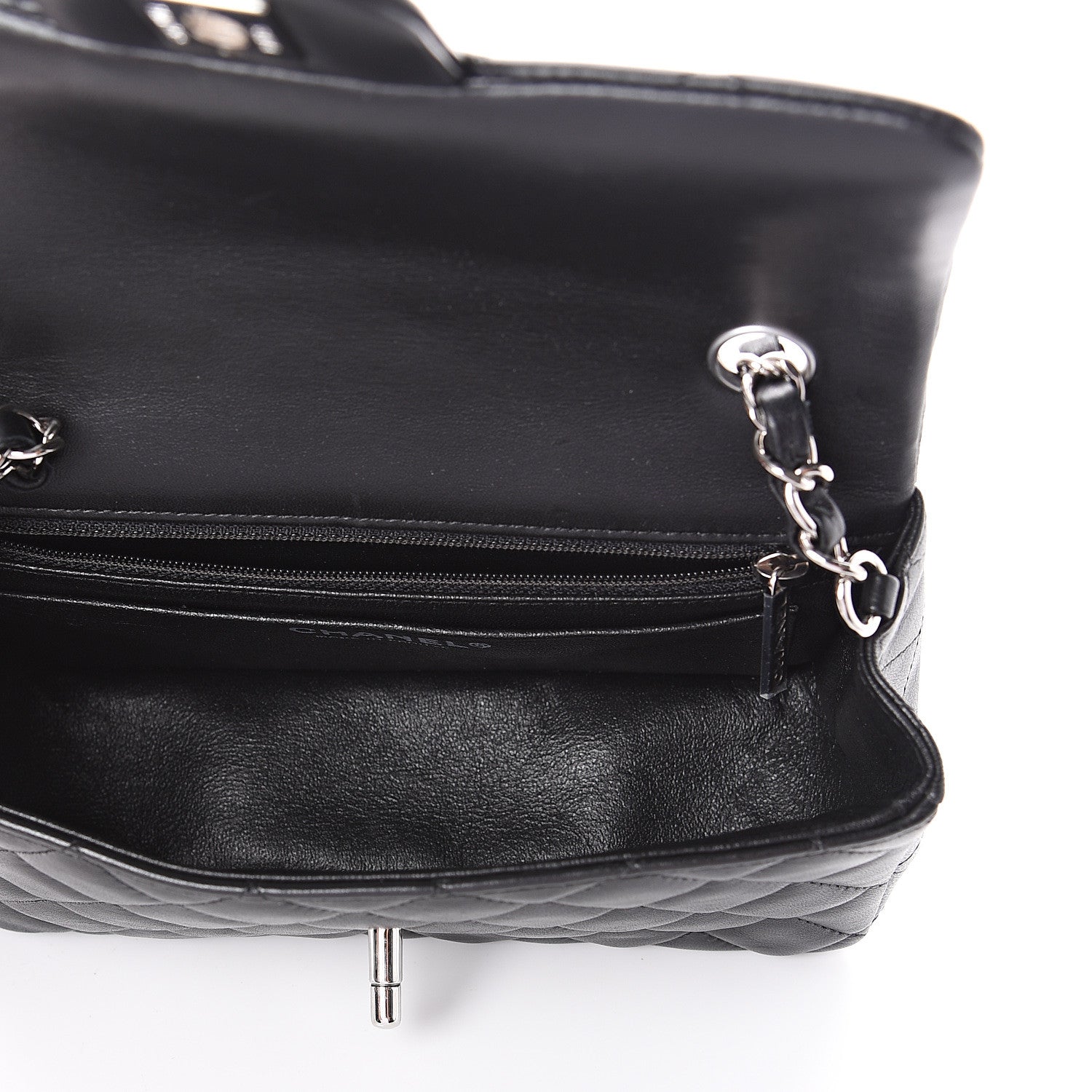 Chanel Lambskin Quilted Mini Rectangular Flap Black 4 of 8