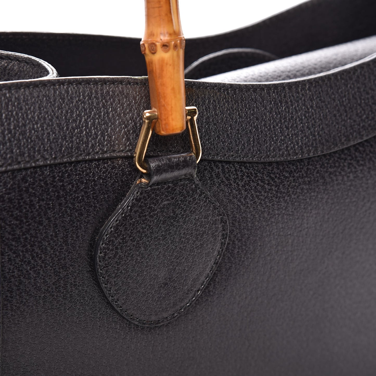 Calfskin Bamboo Top Handle Tote Dark Grey