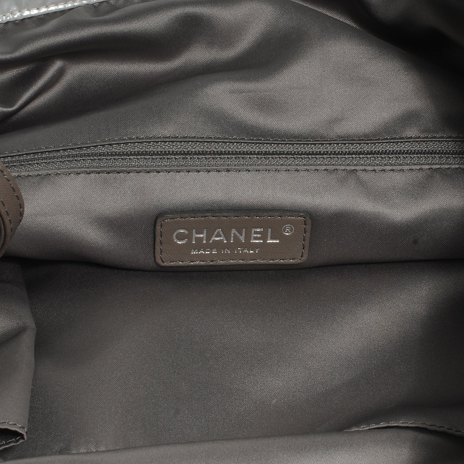 Chanel Vinyl Mohair Trimmed CC Bonbons Tote Silver 7 of 8