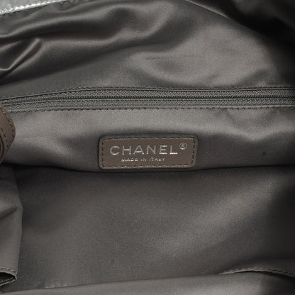 Chanel Vinyl Mohair Trimmed CC Bonbons Tote Silver 7 of 8