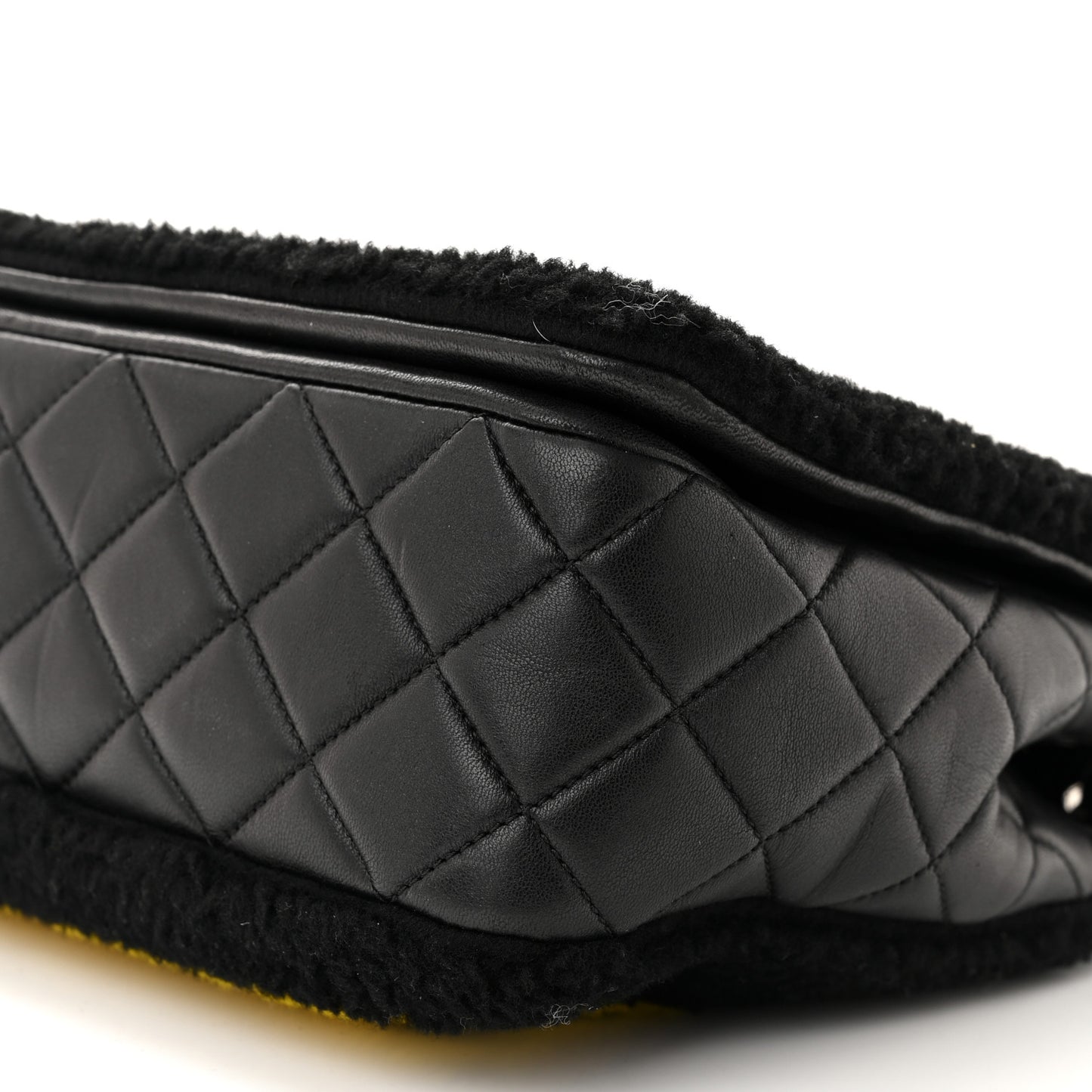 Shearling Lambskin Jumbo Chanel 100% Flap Black