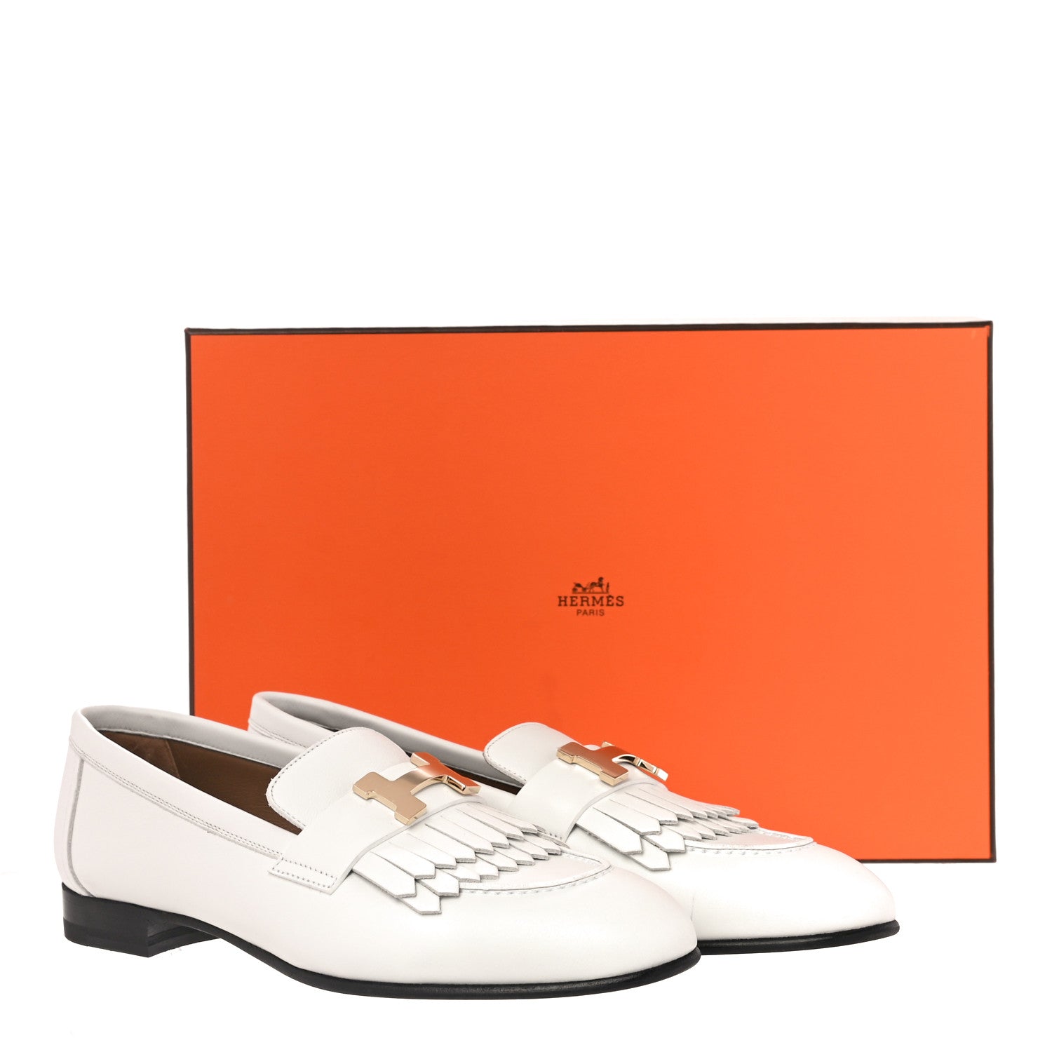 Hermes Calfskin Womens Royal Loafer 36 White 11 of 11