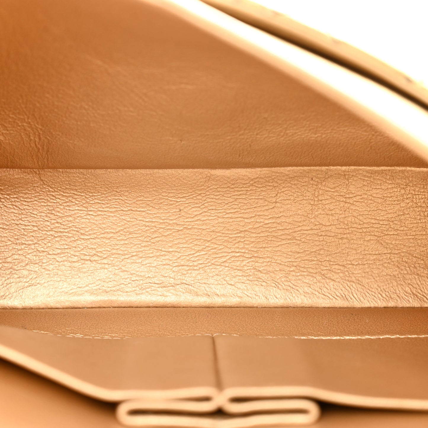 Metallic Washed Lambskin Quilted Medium Double Flap Dark Gold Black