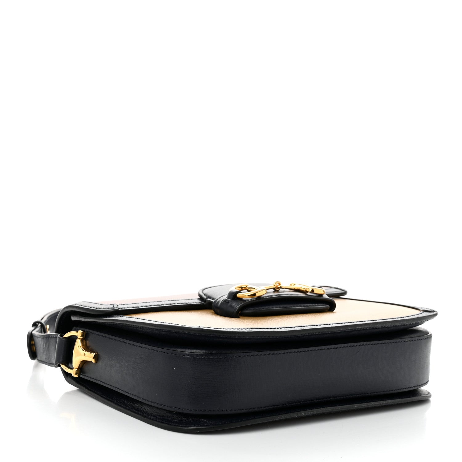 Gucci Azalea Calfskin Tri-Color Horsebit 1955 Shoulder Bag New Cherry Red Sun Oil Blue 4 of 11