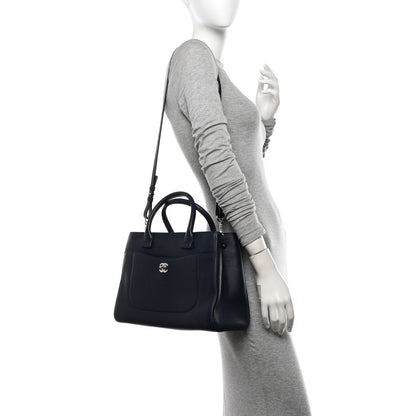 Chanel Grained Calfskin Small Neo Executive Shopper Tote Navy 2 of 12
