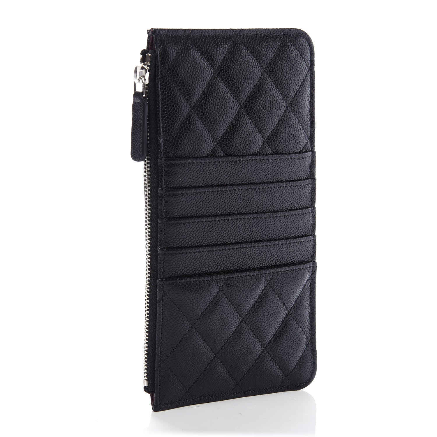 Chanel Caviar Quilted Classic Flat Wallet Pouch Black 3 of 8