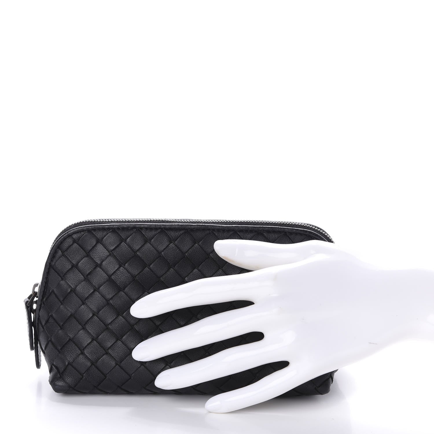 Bottega Veneta Nappa Intrecciato Cosmetic Case Black 2 of 11