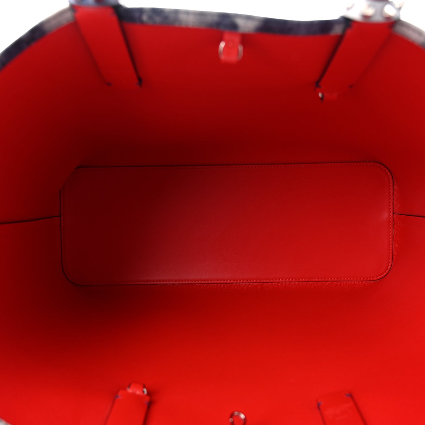 Metallic Calfskin Tie Dye Spikes East West Cabata Tote Blue Multicolor