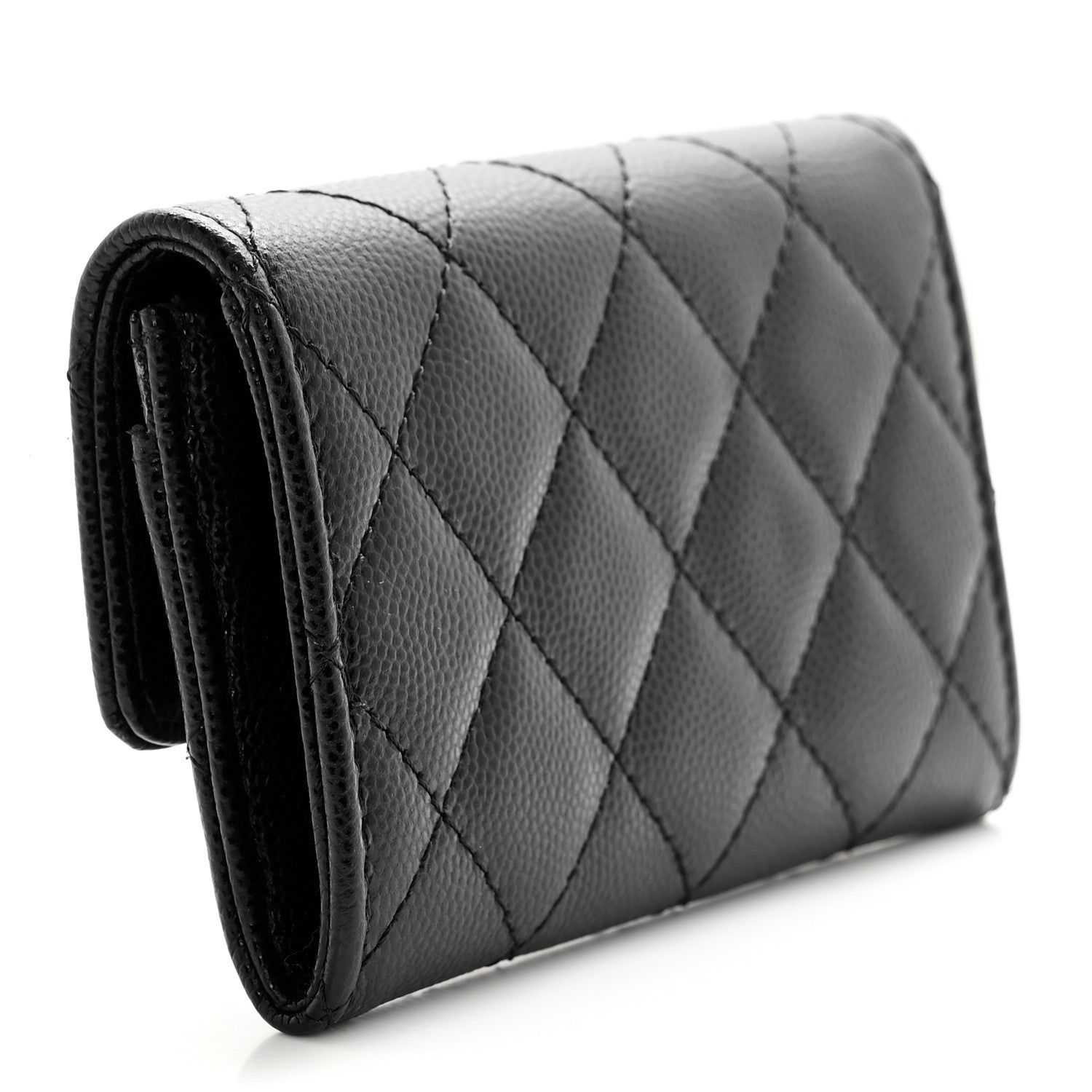 Chanel Caviar Quilted Crystal CC Flap Card Holder Black 3 of 10