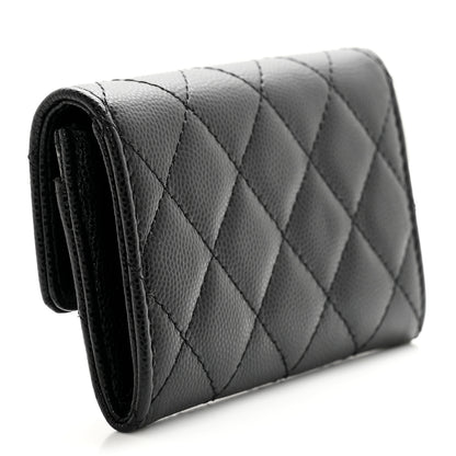 Chanel Caviar Quilted Crystal CC Flap Card Holder Black 3 of 10