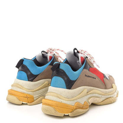 Balenciaga Mesh Nubuck Mens Triple S Sneakers 44 Bleu Gris Rouge 4 of 10