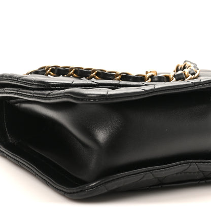 Chanel Shiny Lambskin Flap Clutch With Chain Black 9 of 10