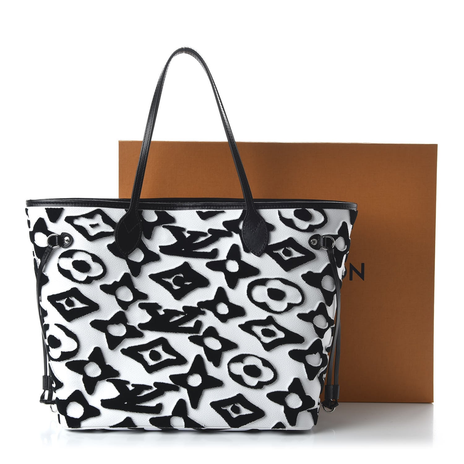 Louis Vuitton X UF Tufted Monogram Neverfull MM Black White 11 of 11