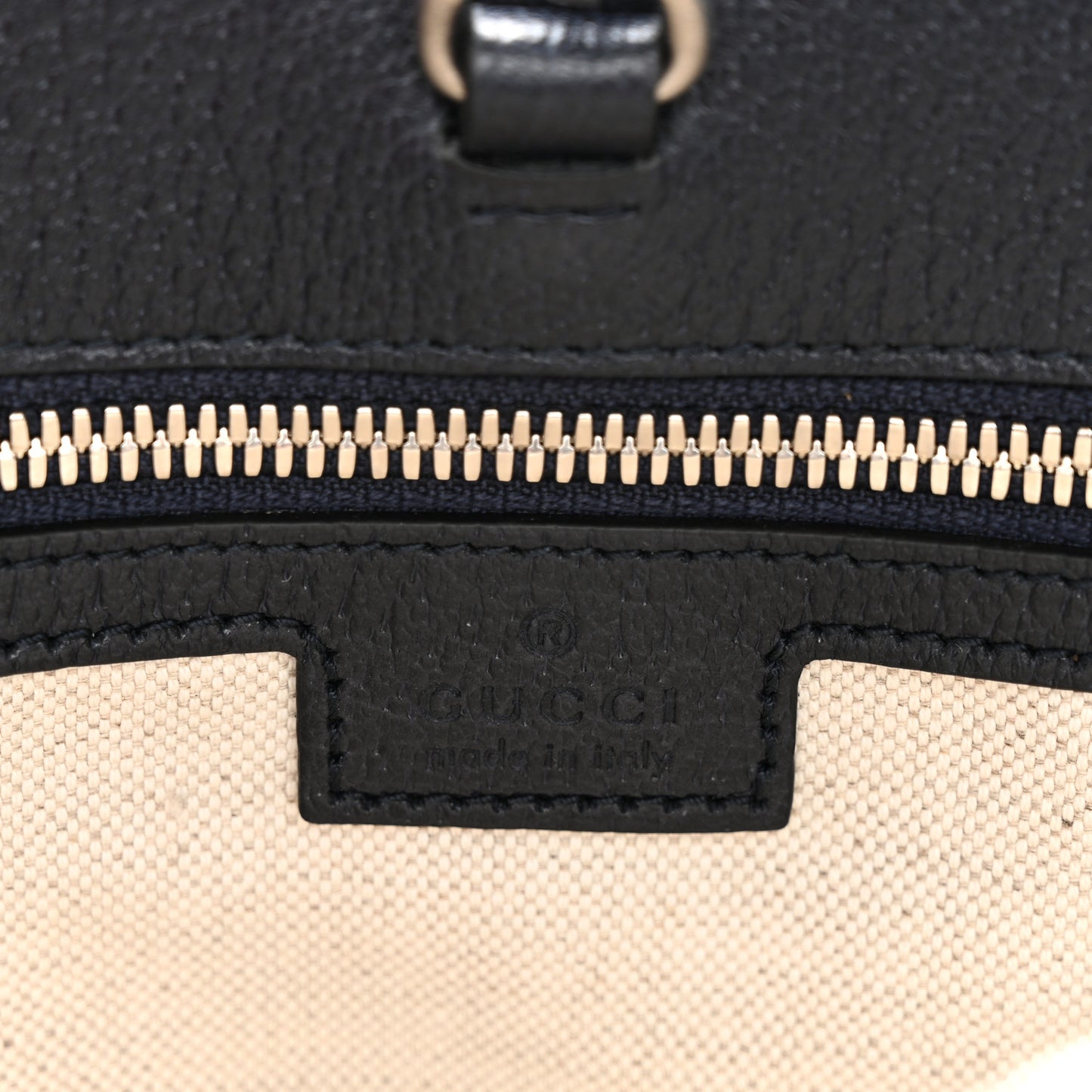 GG Supreme Monogram Textured Dollar Calfskin Small Retro Interlocking G Tote Bag Beige Blue