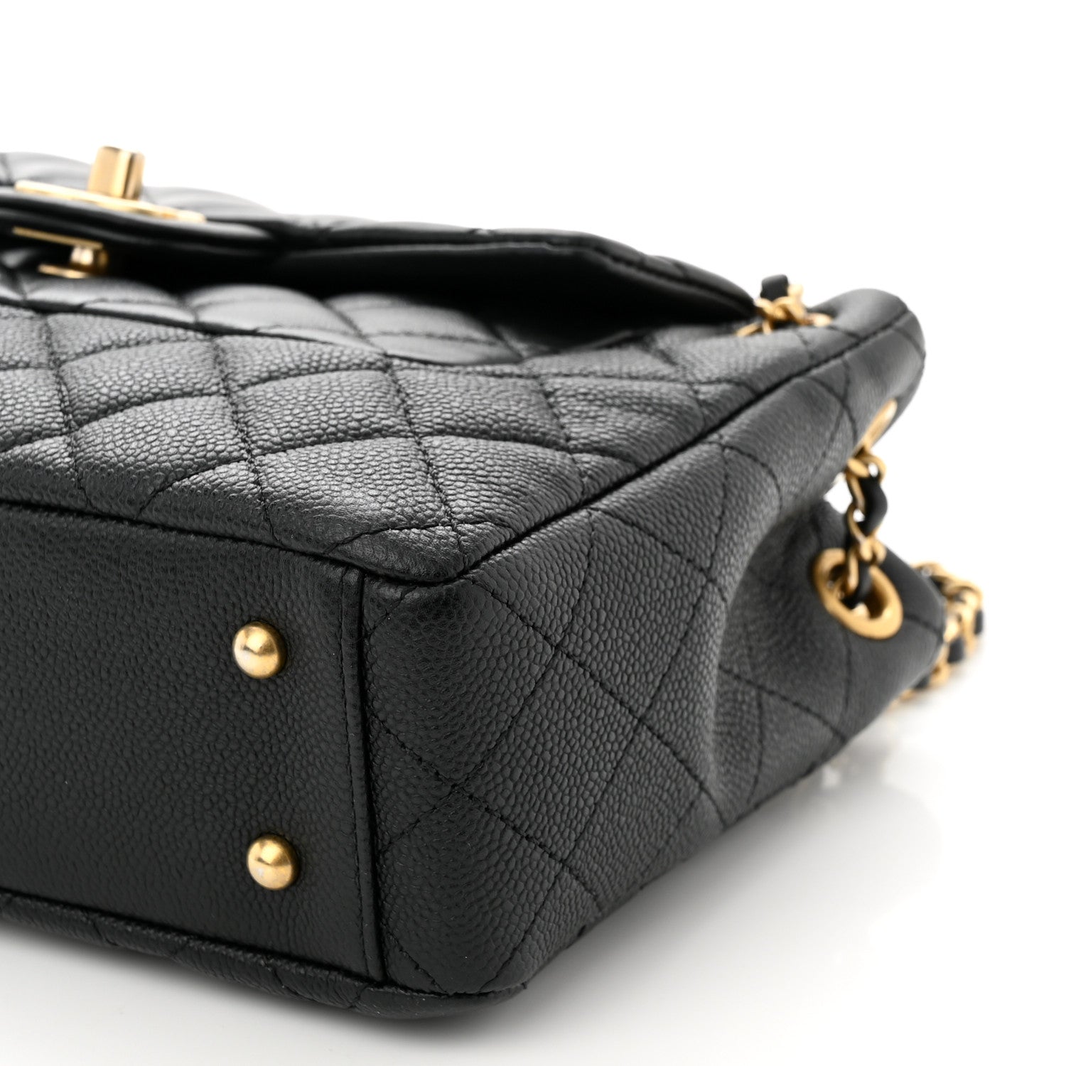Chanel Caviar Calfskin Quilted Small Top Handle Flap Black 10 of 10
