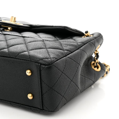 Chanel Caviar Calfskin Quilted Small Top Handle Flap Black 10 of 10