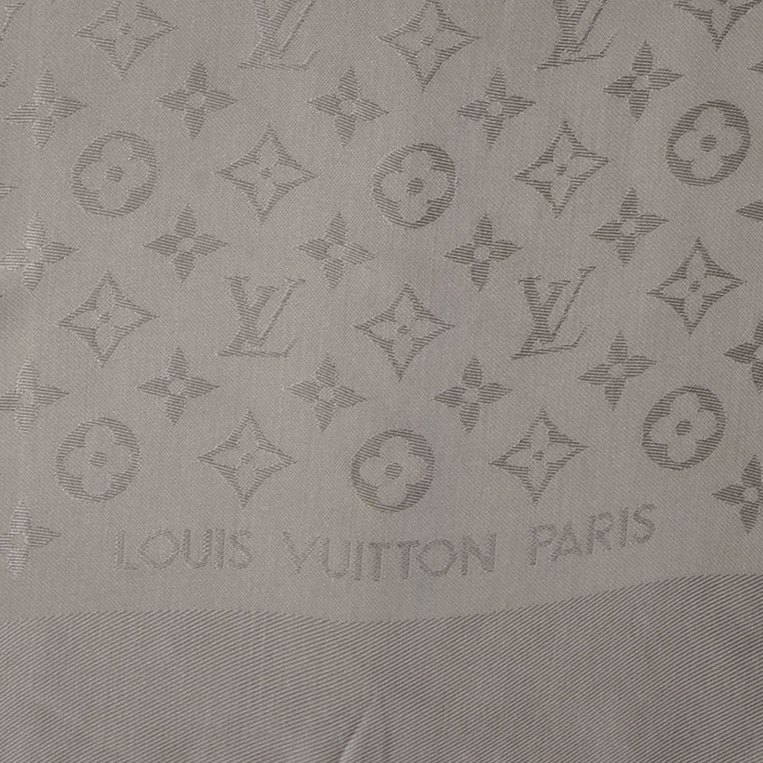 Louis Vuitton Silk Wool Monogram Shawl Beige 4 of 5