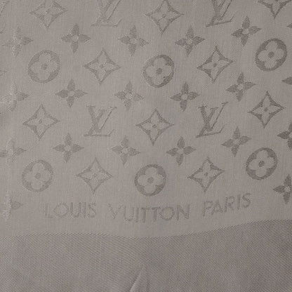 Louis Vuitton Silk Wool Monogram Shawl Beige 4 of 5