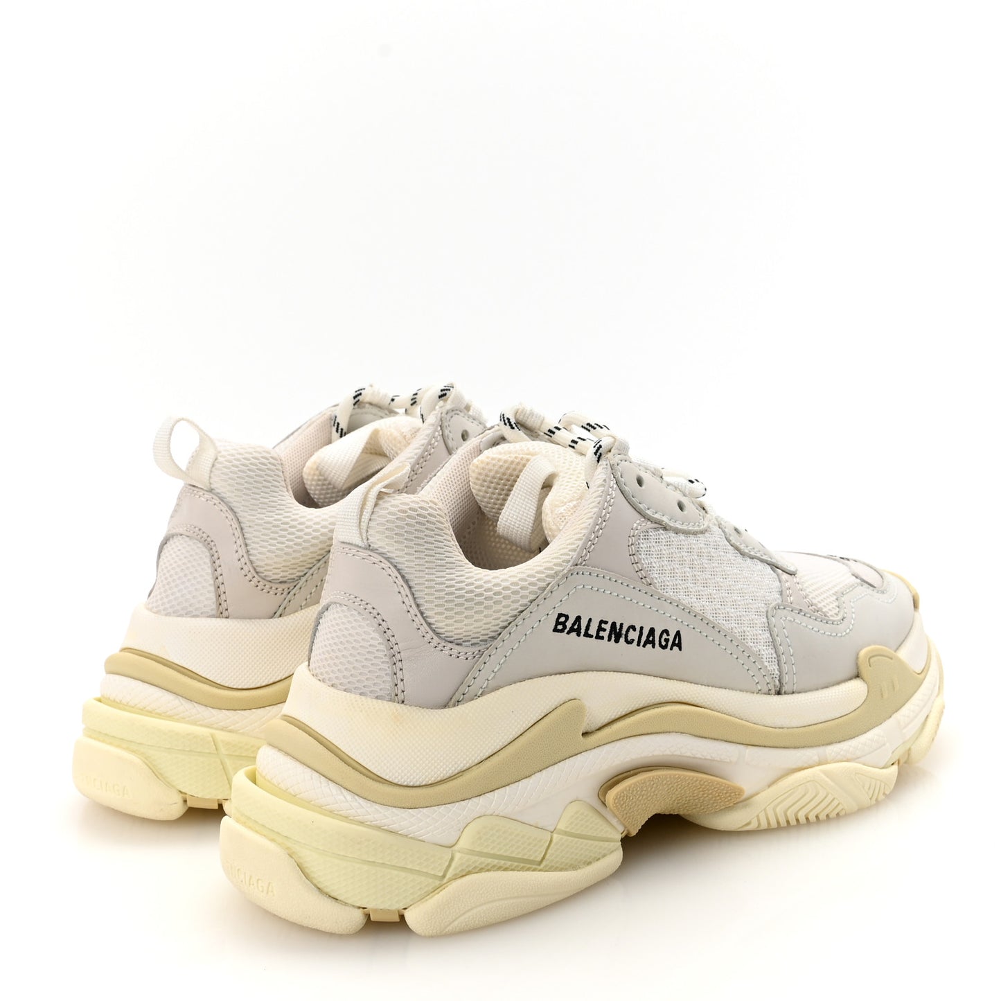 Fabric Mesh Womens Triple S Sneakers 37 White