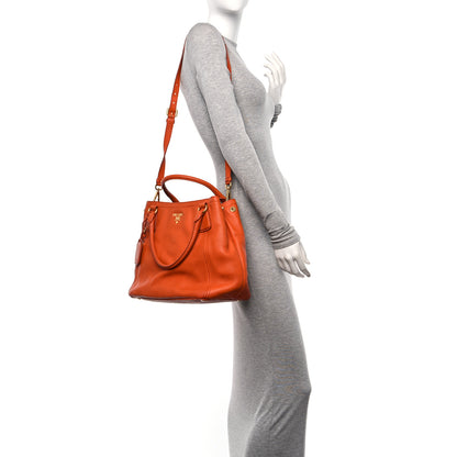 Prada Vitello Daino Shopping Tote Papaya 3 of 12