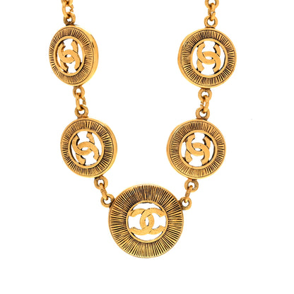 Chanel Metal CC Medallion Necklace Gold 4 of 7