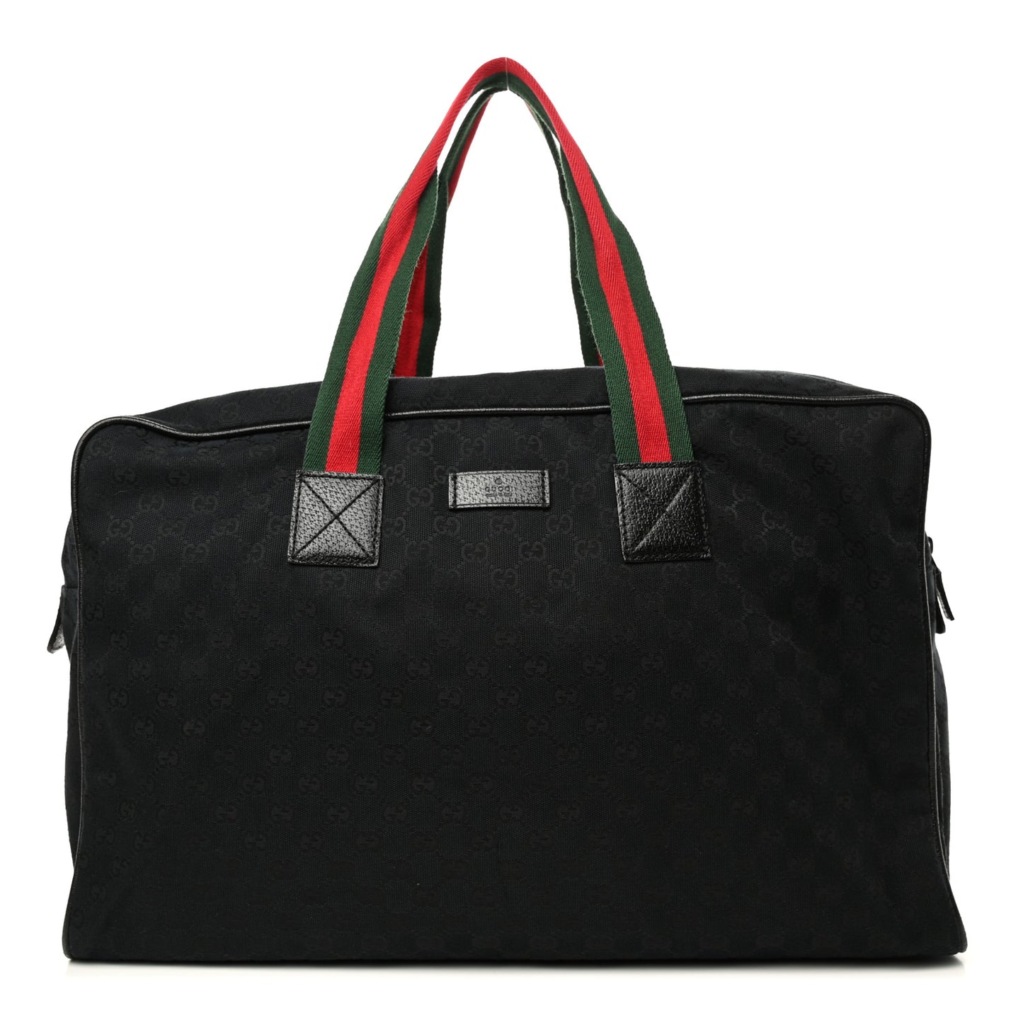 GG Monogram Web Large Collapsible Carry On Duffle Bag Black
