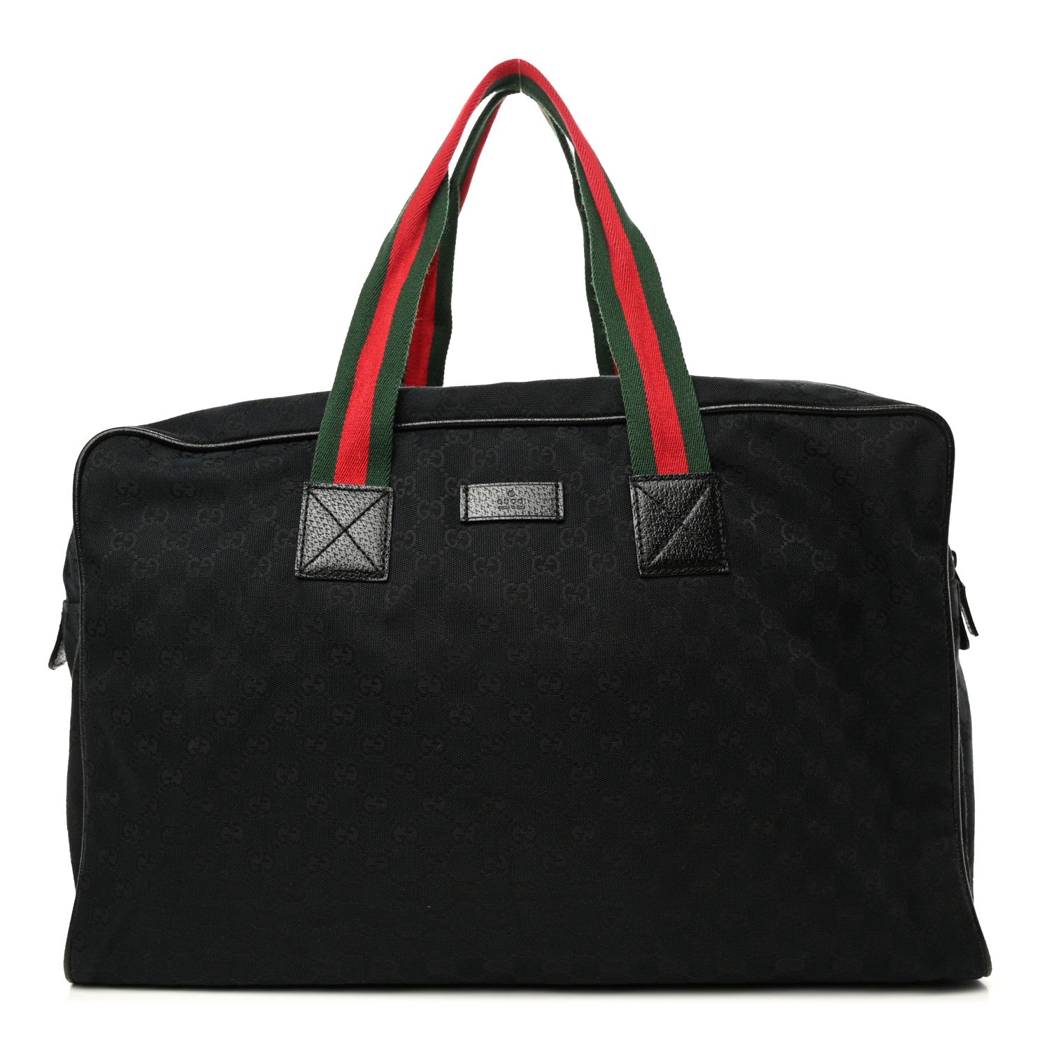 Gucci GG Monogram Web Large Collapsible Carry On Duffle Bag Black 2 of 8