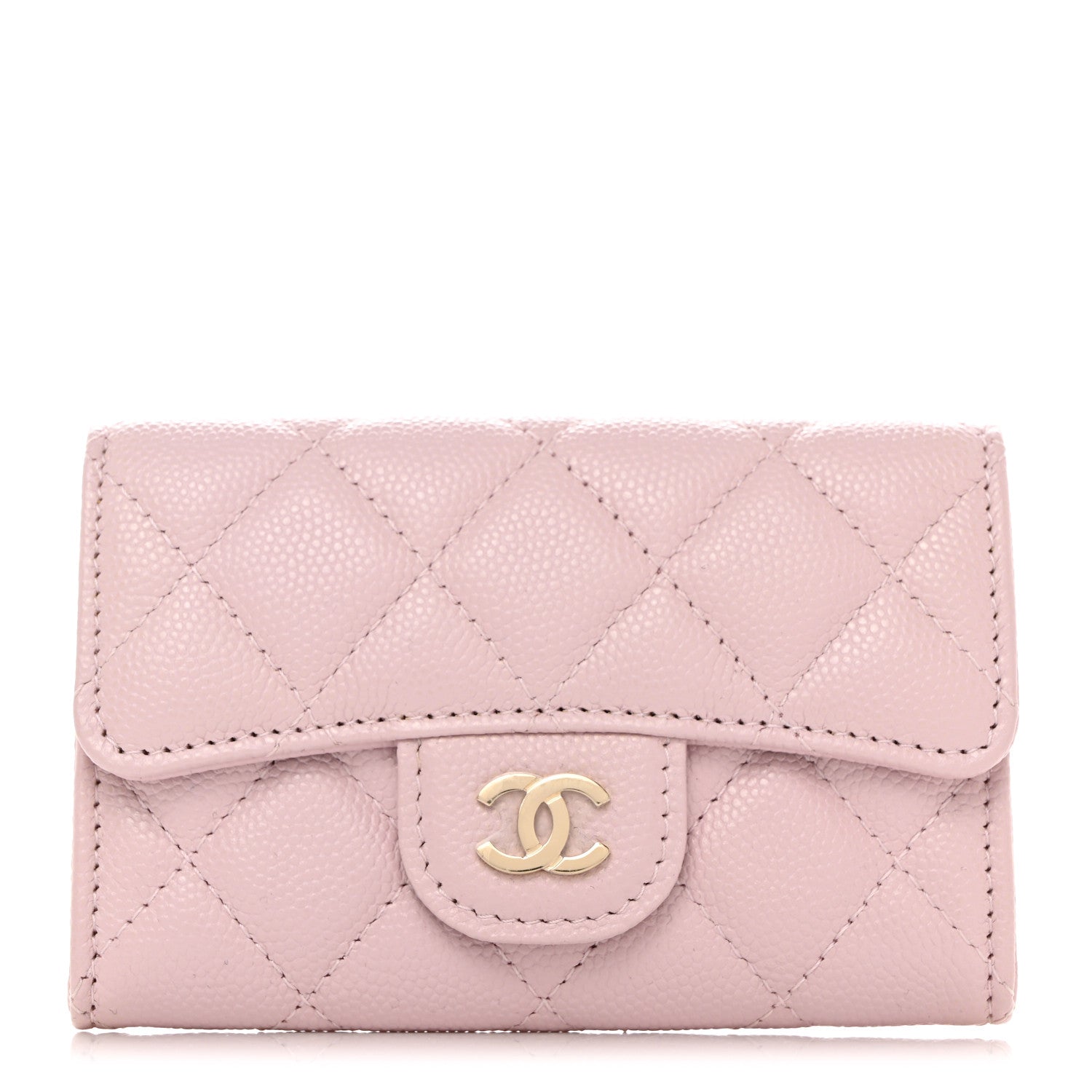 Chanel Caviar Quilted Flap Card Holder Wallet Light 1 of 9