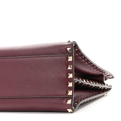 Valentino Garavani Grained Calfskin Medium Rockstud Double Handle Horizontal Tote Rubin 9 of 11