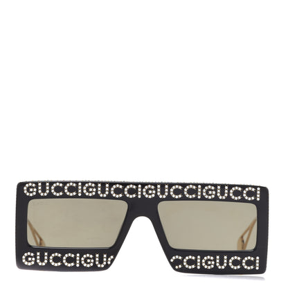 Gucci Acetate Crystal Mask-Frame Sunglasses GG0431S Black 2 of 8