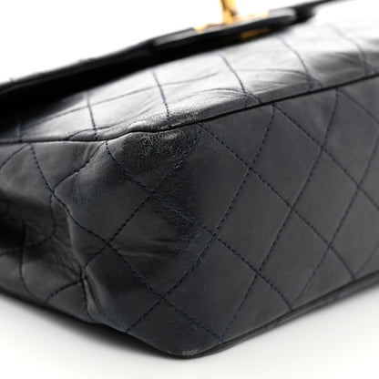 Chanel Lambskin Quilted Medium Double Flap Navy 9 of 13