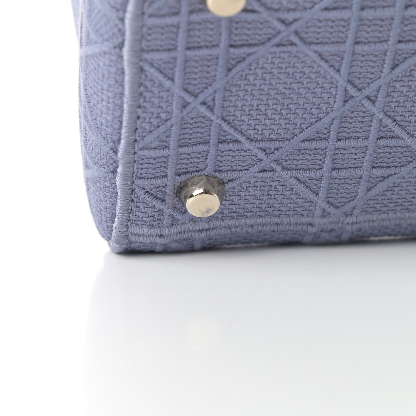 Canvas Embroidered Cannage Medium Lady D-Lite Blue