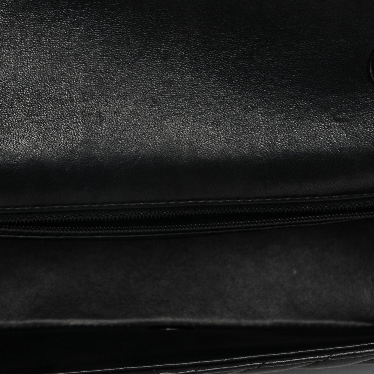 Lambskin Chevron Quilted Mini Rectangular Flap So Black