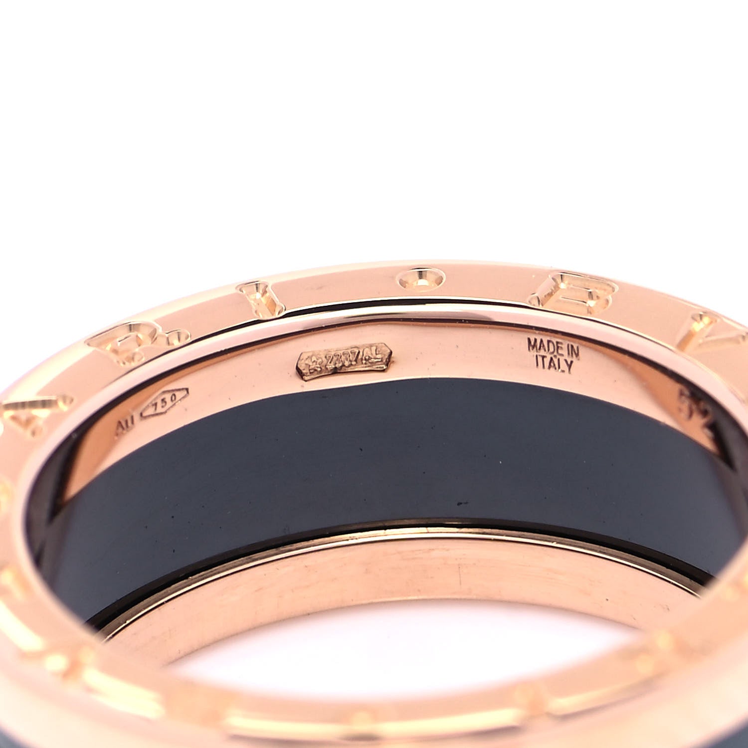 Bulgari 18K Rose Gold Black Ceramic B.Zero1 Two-Band Ring 52 6 4 of 6