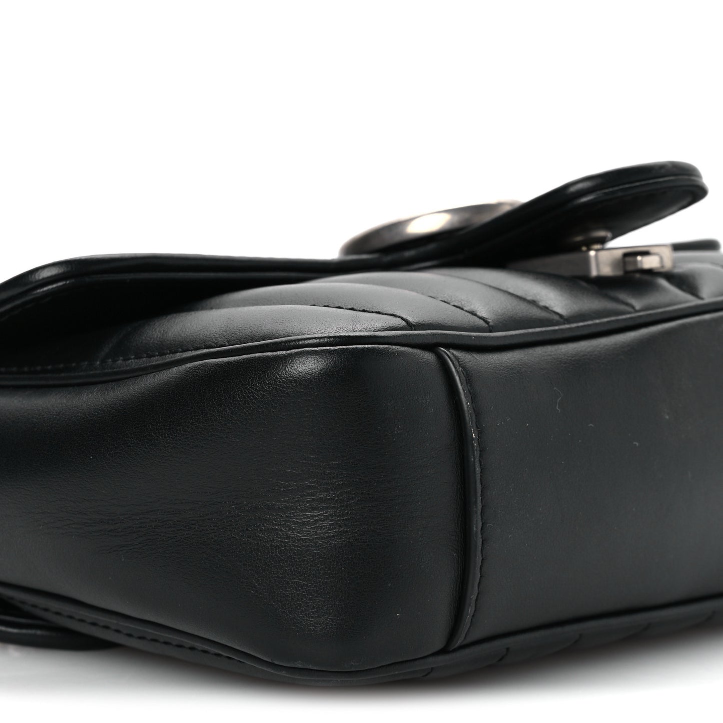 Calfskin Matelasse Aria Mini GG Marmont Shoulder Bag Black