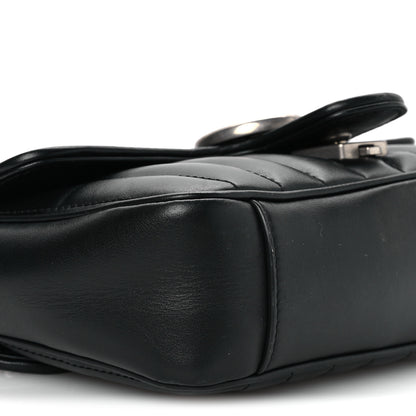 Gucci Calfskin Matelasse Aria Mini GG Marmont Shoulder Bag Black 9 of 10