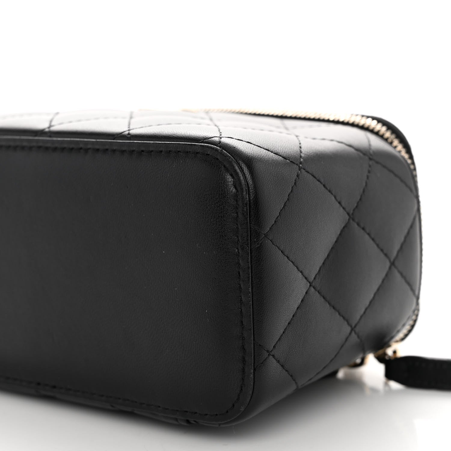 Chanel Lambskin Quilted Small Top Handle Vanity Case With Chain Black 11 of 11