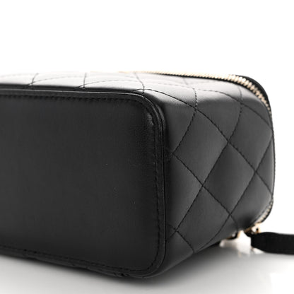 Chanel Lambskin Quilted Small Top Handle Vanity Case With Chain Black 11 of 11