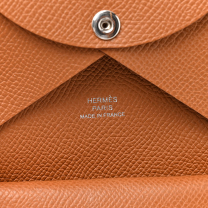 Hermes Epsom Calvi Duo Card Case Gold 6 of 7