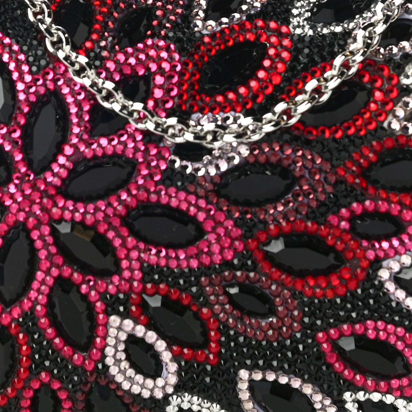 Swarovski Crystal Flower Minaudiere Clutch Black Multicolor