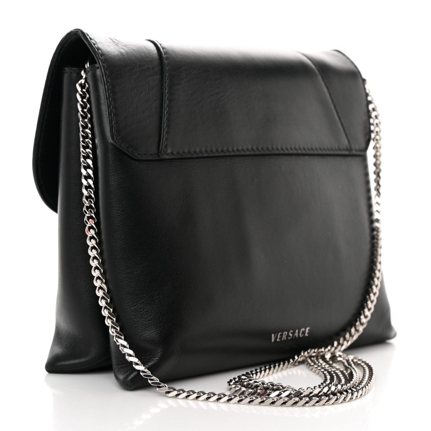 Versace Vitello Virtus Chain Clutch Black 2 of 17
