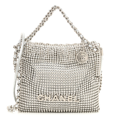 Chanel Crystal Embellished Metallic Lambskin Mini Chanel 22 Silver 1 of 10