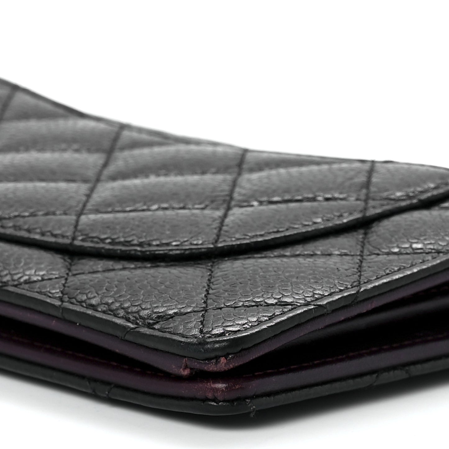 Caviar Quilted Yen Wallet Black