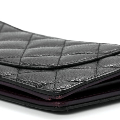 Chanel Caviar Quilted Yen Wallet Black 12 of 14