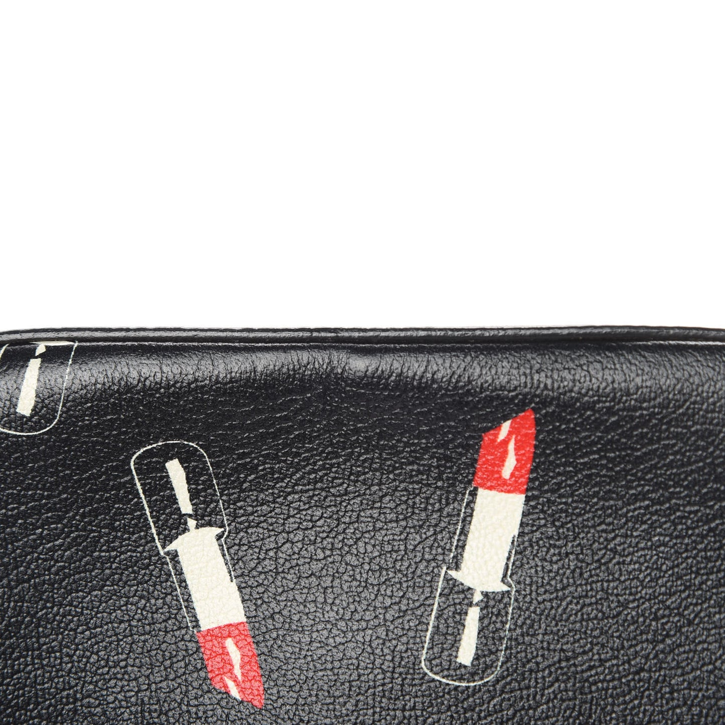 Calfskin Lipstick Print Small Monogram Camera Bag Black