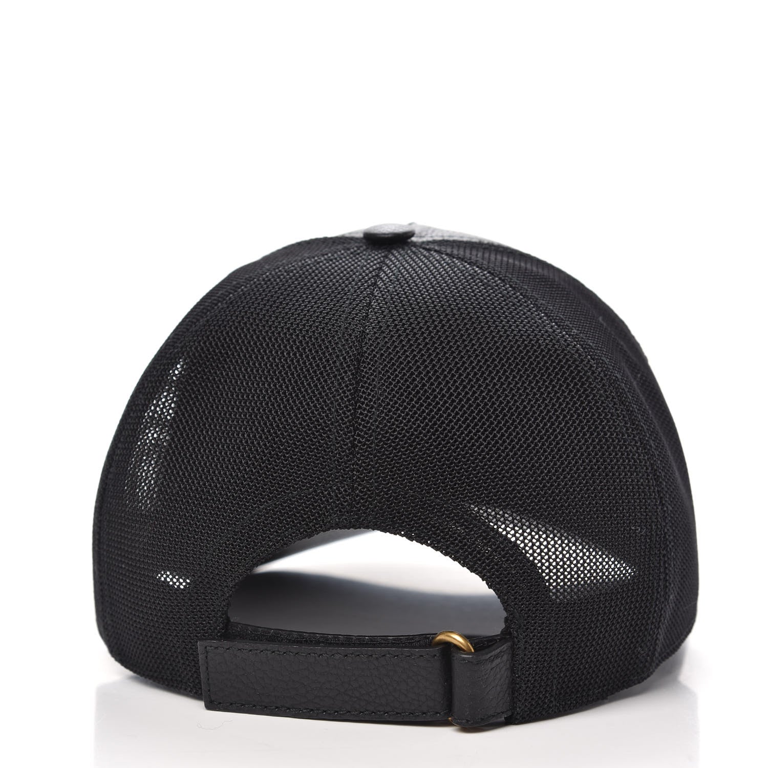 Gucci Grained Calfskin Logo Baseball Hat M 58 Black 4 of 7