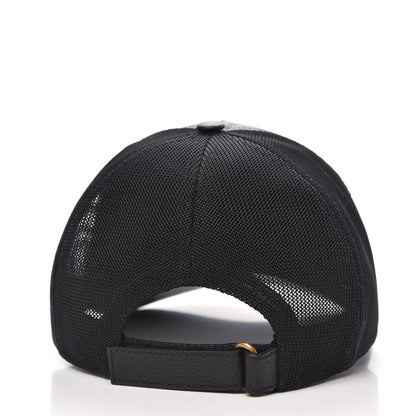 Gucci Grained Calfskin Logo Baseball Hat M 58 Black 4 of 7