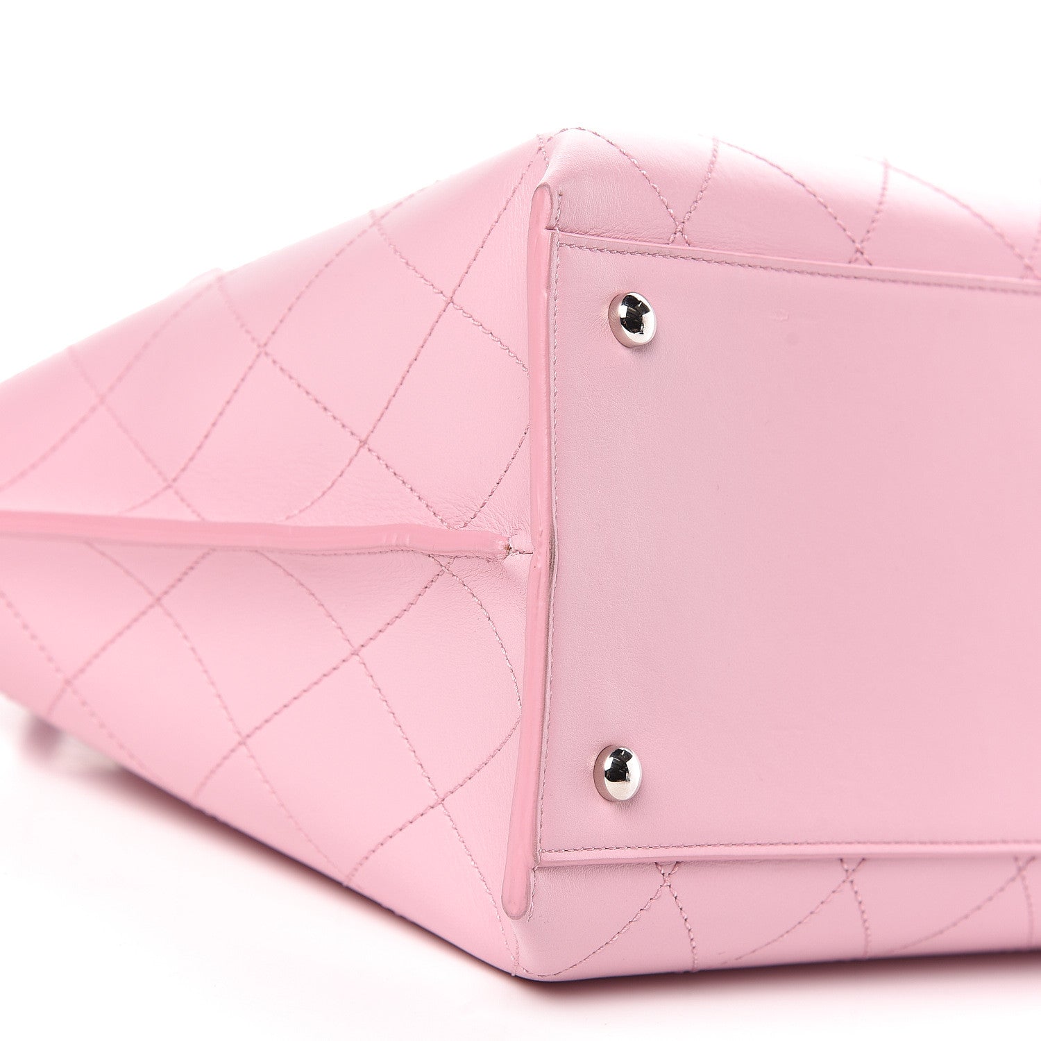 Chanel Calfskin Stitch Medium Ring My Bag Shopping Tote Pink 9 of 11