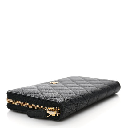 Chanel Caviar Quilted Large Gusset Zip Around Wallet Black 4 of 10