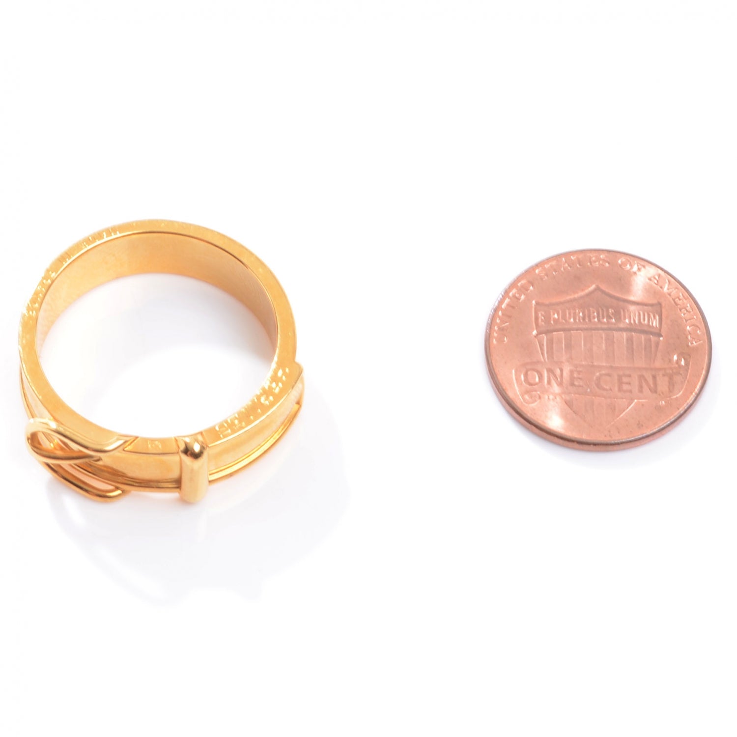 Hermes Belt Buckle Scarf Ring Gold 2 of 5
